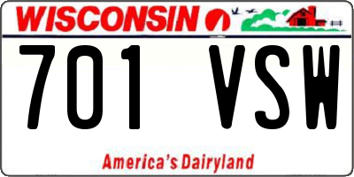 WI license plate 701VSW