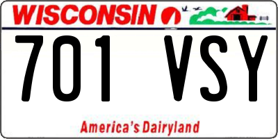 WI license plate 701VSY