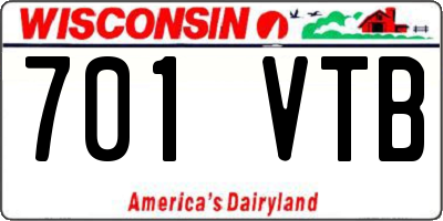 WI license plate 701VTB