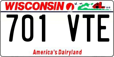 WI license plate 701VTE