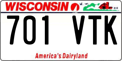 WI license plate 701VTK
