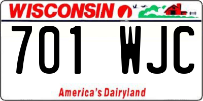 WI license plate 701WJC