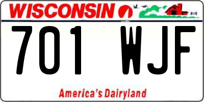 WI license plate 701WJF
