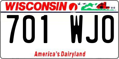 WI license plate 701WJO