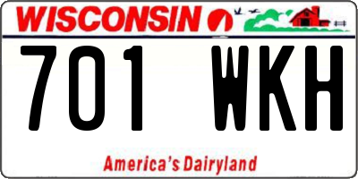 WI license plate 701WKH