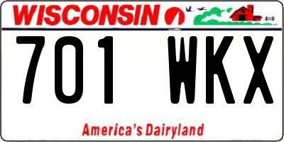 WI license plate 701WKX
