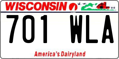 WI license plate 701WLA