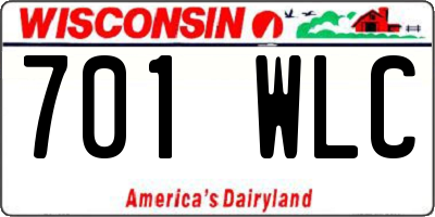 WI license plate 701WLC