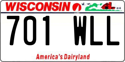 WI license plate 701WLL