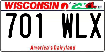 WI license plate 701WLX