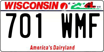 WI license plate 701WMF