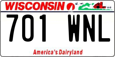 WI license plate 701WNL