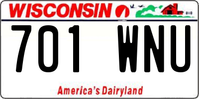 WI license plate 701WNU