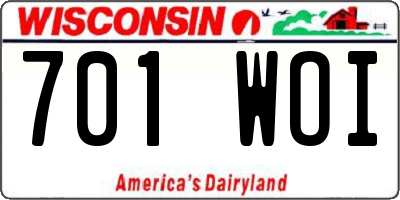 WI license plate 701WOI
