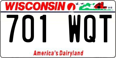 WI license plate 701WQT