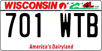 WI license plate 701WTB