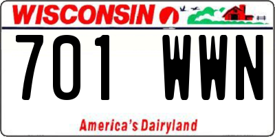 WI license plate 701WWN