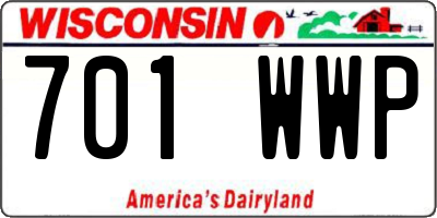 WI license plate 701WWP