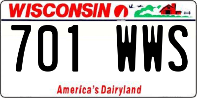 WI license plate 701WWS