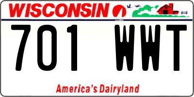 WI license plate 701WWT