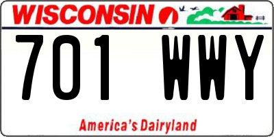 WI license plate 701WWY