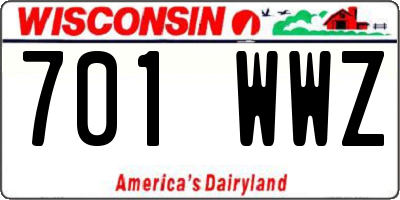 WI license plate 701WWZ