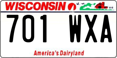WI license plate 701WXA