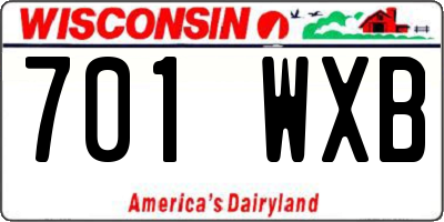 WI license plate 701WXB