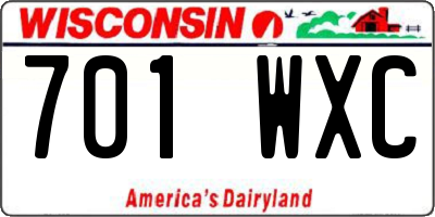 WI license plate 701WXC