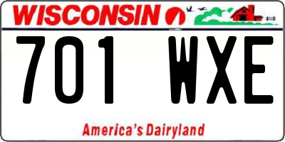 WI license plate 701WXE