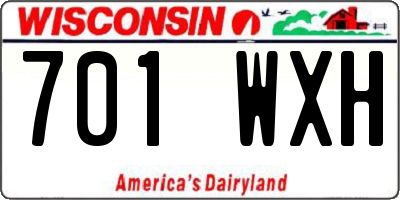 WI license plate 701WXH