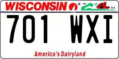 WI license plate 701WXI