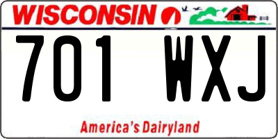 WI license plate 701WXJ