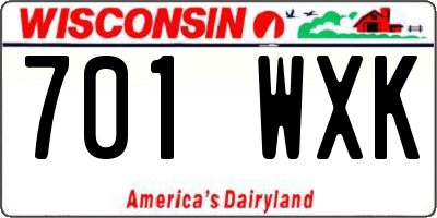 WI license plate 701WXK
