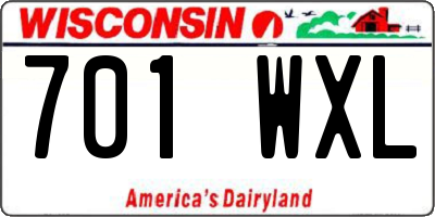 WI license plate 701WXL