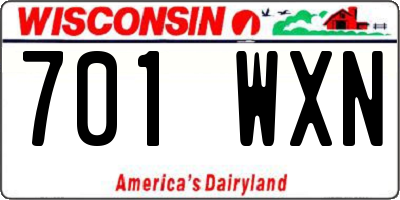 WI license plate 701WXN
