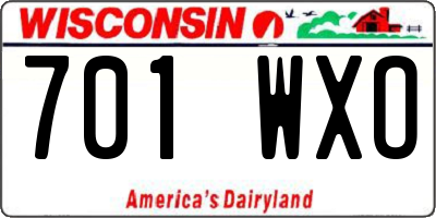 WI license plate 701WXO