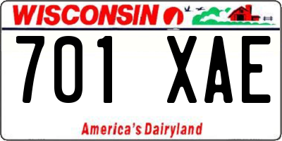 WI license plate 701XAE