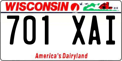 WI license plate 701XAI