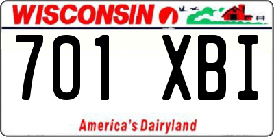 WI license plate 701XBI