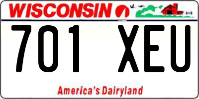 WI license plate 701XEU