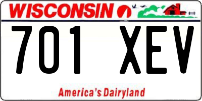 WI license plate 701XEV