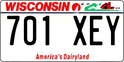 WI license plate 701XEY