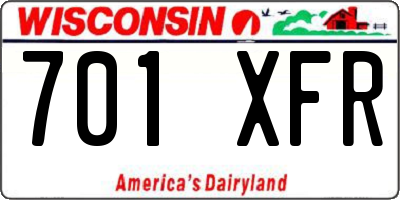 WI license plate 701XFR
