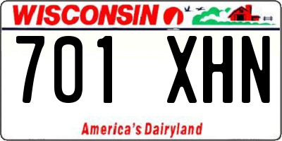 WI license plate 701XHN