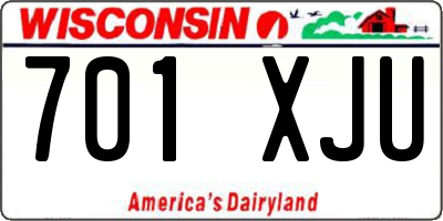 WI license plate 701XJU