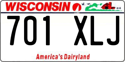 WI license plate 701XLJ