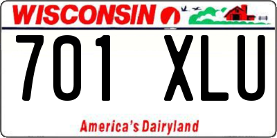 WI license plate 701XLU