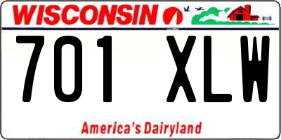 WI license plate 701XLW
