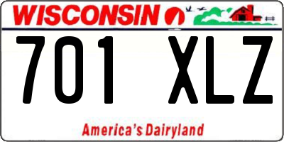 WI license plate 701XLZ